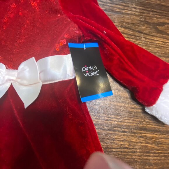 Girls Red Sequin Christmas Santa Dress & Cat Purse Pink & Violet Size 2T NWT - Picture 3 of 8